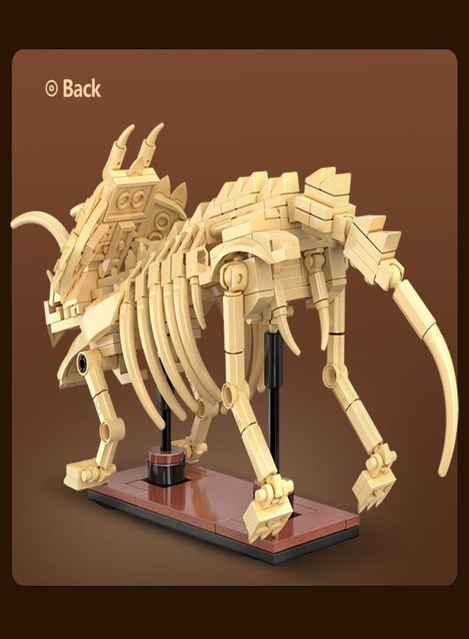 CaDA C59013W Triceratops Skeleton Building Block Model, 272 Glow-in-The-darkFfossil Pieces, 24cm Educational Assembly Toy, Suitable for Adults & Teens - Image 5